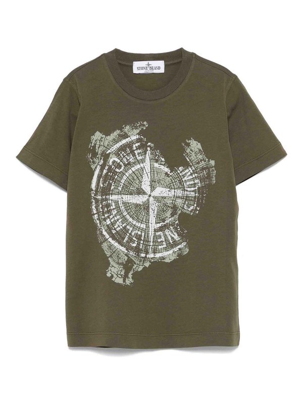 Stone Island Junior: T-shirts - T-Shirt - Grün