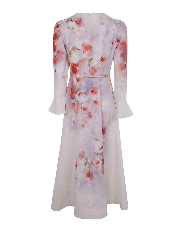 ZIMMERMANN: maxi dresses online - Crush Frill Sleeved Midi Dress