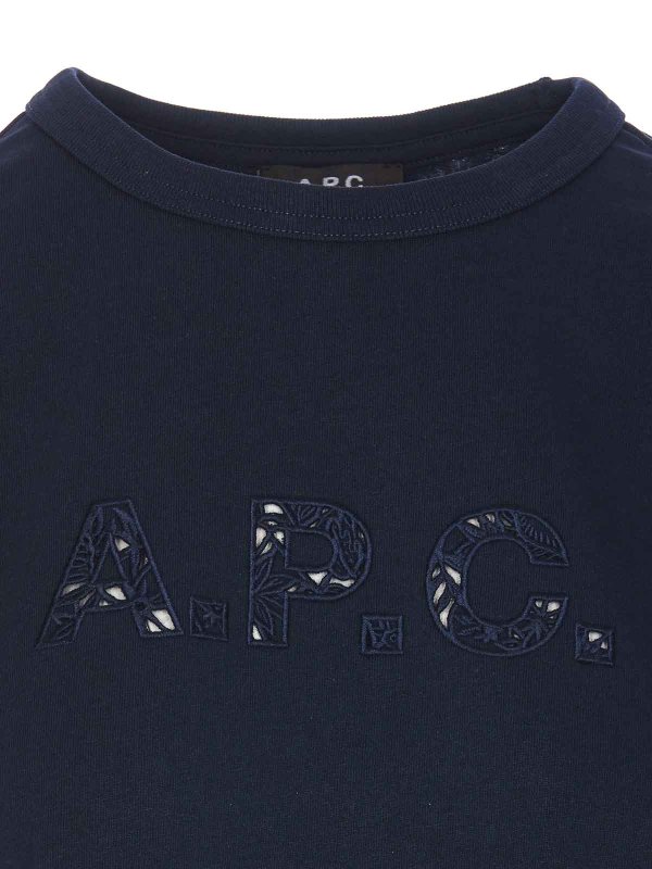 クルーネック - ブルー shop online: A.P.C.
