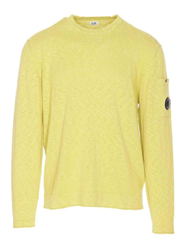 C.P. COMPANY: Suéteres con cuello pico - Suéter Cuello Redondo - Amarillo