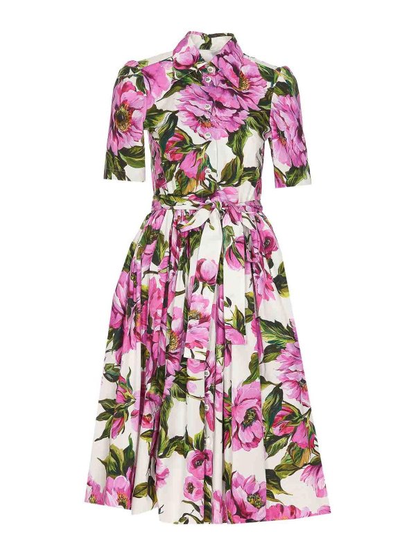 DOLCE & GABBANA: ニーレングスドレス - 膝丈ドレス - マルチカラー