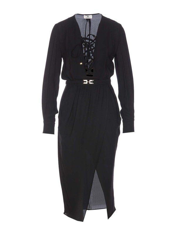 ELISABETTA FRANCHI: ニーレングスドレス - 膝丈ドレス - 黒