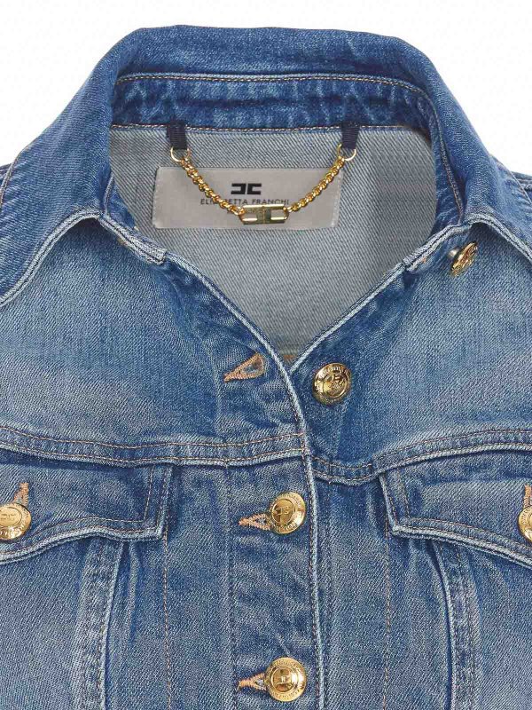 デニムジャケット - ブルー shop online: ELISABETTA FRANCHI
