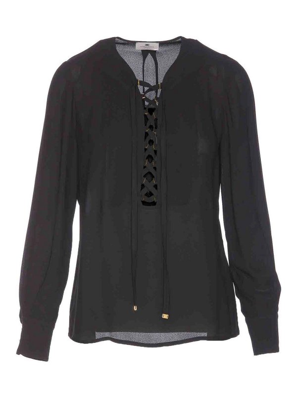 ELISABETTA FRANCHI: シャツ - シャツ - 黒