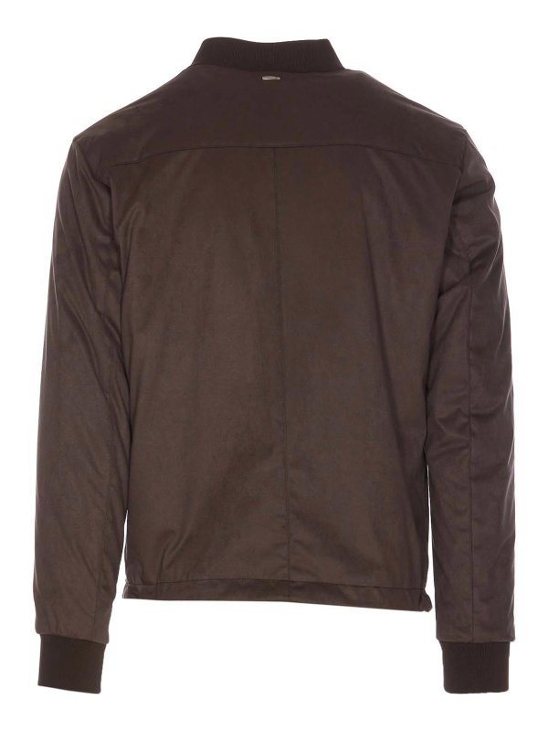 HERNO: giacche bomber online - Bomber in pelle scamosciata
