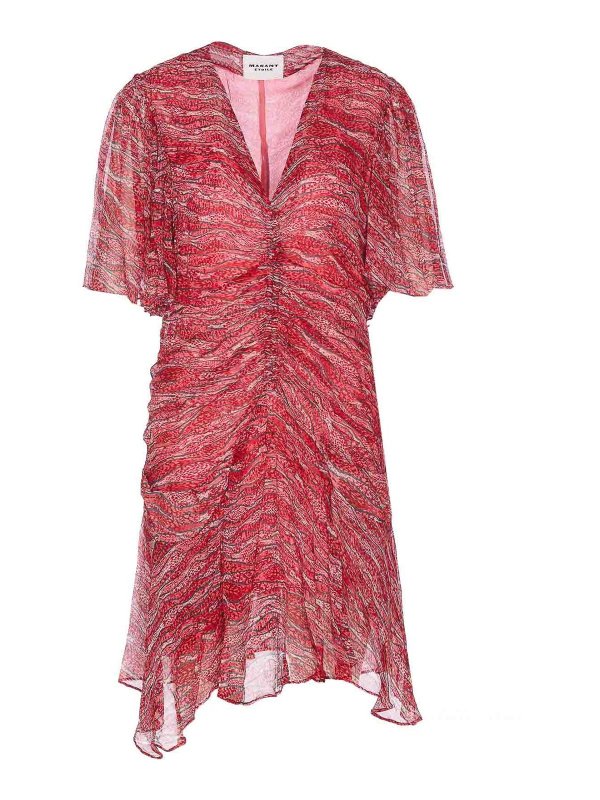 Isabel Marant Etoile: ニーレングスドレス - 膝丈ドレス - 赤