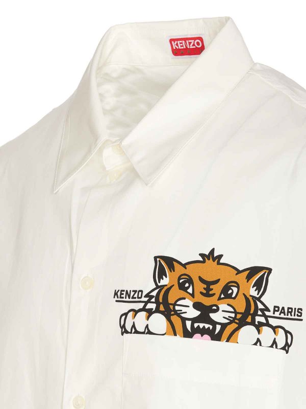 The Best Shops KENZO: shirts - Happy Tiger Pocket Casual Shirt