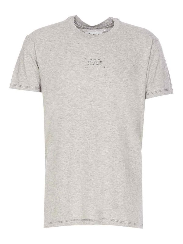 Maison Margiela: Strickpullover mit Rundhalsausschnitt - Rundhalspullover - Grau