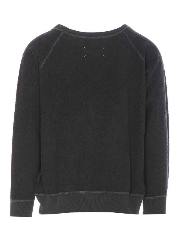 Maison Margiela: Strickpullover mit Rundhalsausschnitt online - Rundhalspullover - Grau