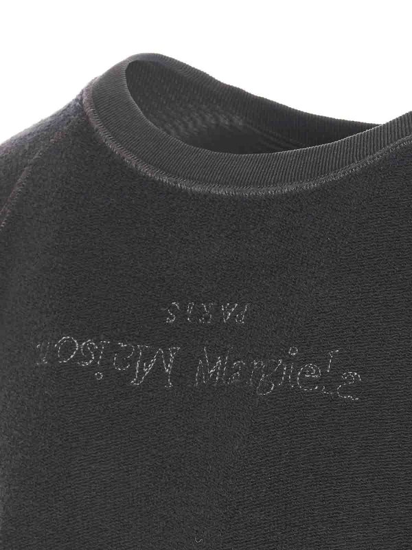 The Best Shops Maison Margiela: Strickpullover mit Rundhalsausschnitt - Rundhalspullover - Grau