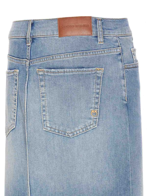 The Best Shops Pinko: Knee length skirts & Midi - Il Cairo Denim Skirt