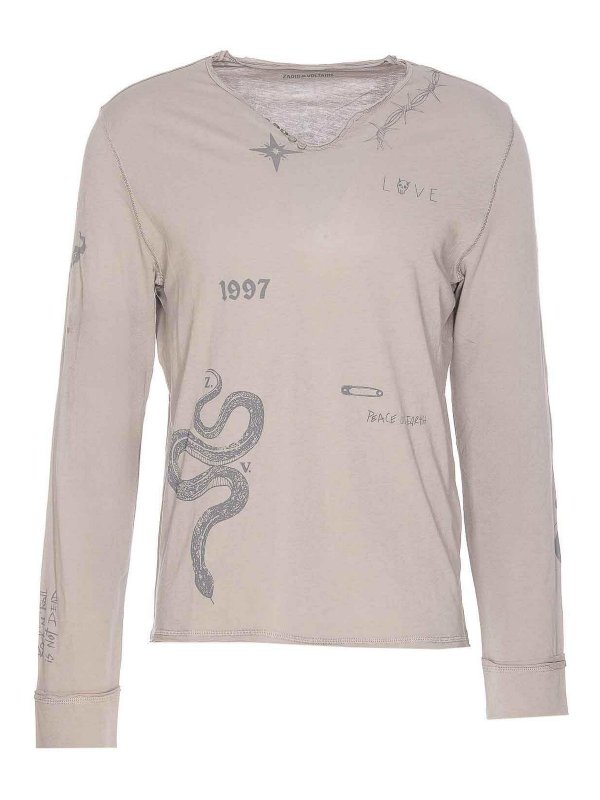 ZADIG&VOLTAIRE: Camisetas - Camiseta - Gris