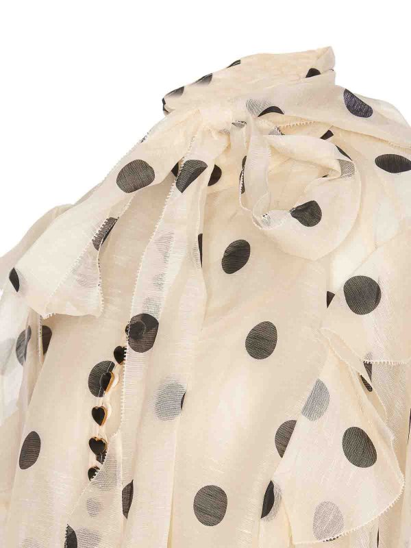 The Best Shops ZIMMERMANN: shirts - Crush Tie Neck Ruffle Shirt