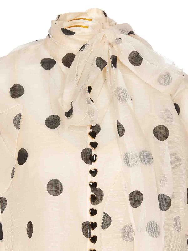 Crush Tie Neck Ruffle Shirt shop online: ZIMMERMANN