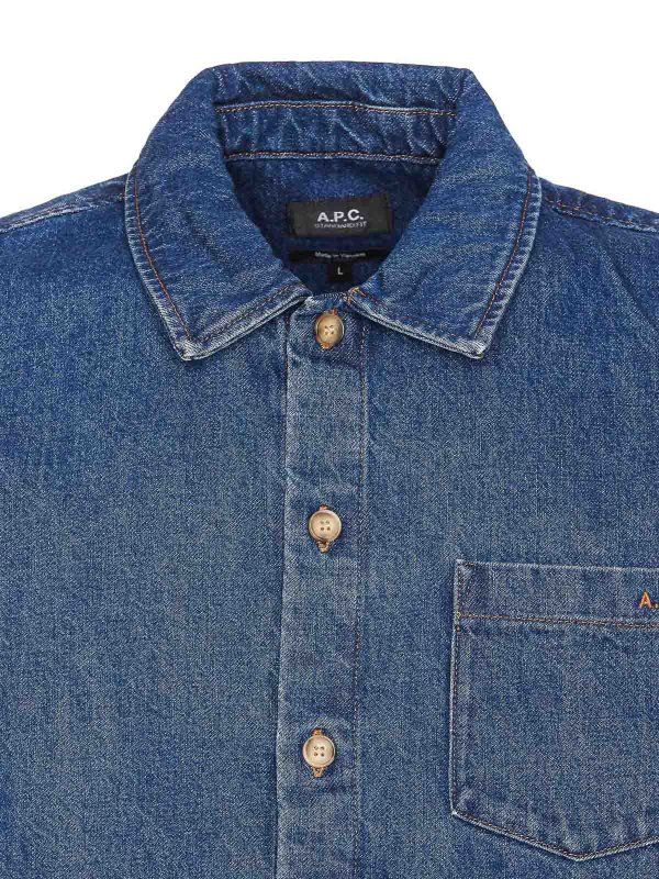 Hemd - Blau shop online: A.P.C.
