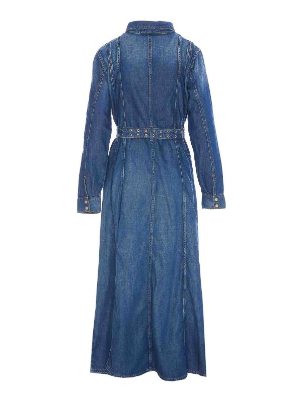 GANNI: Robe longueur genou online - Robe Au Genou - Bleu