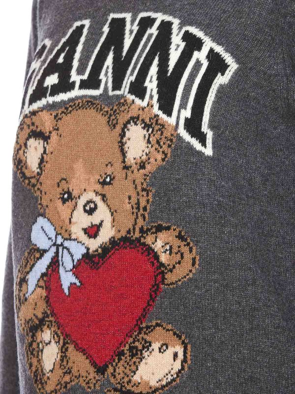 The Best Shops GANNI: Suéteres con cuello pico - Suéter Cuello Redondo - Gris