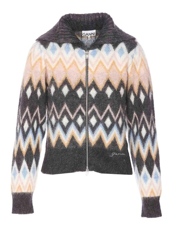 GANNI: Cardigans - Cardigan - Schwarz