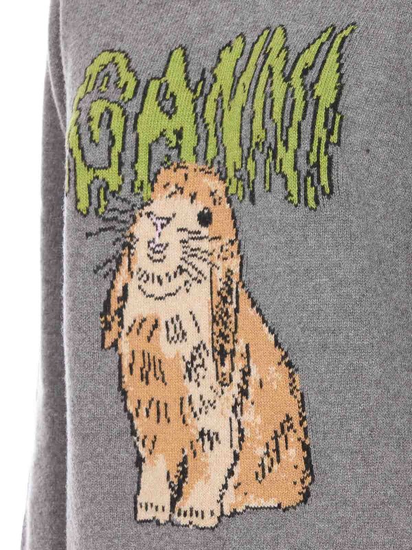 The Best Shops GANNI: crew necks - Graphic Bunny Sweater