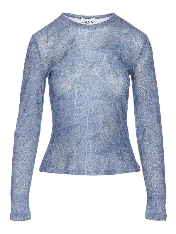 GANNI: クルーネック - クルーネック - ダークウォッシュ