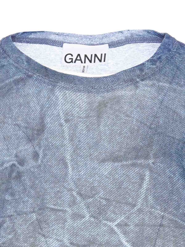 クルーネック - ダークウォッシュ shop online: GANNI