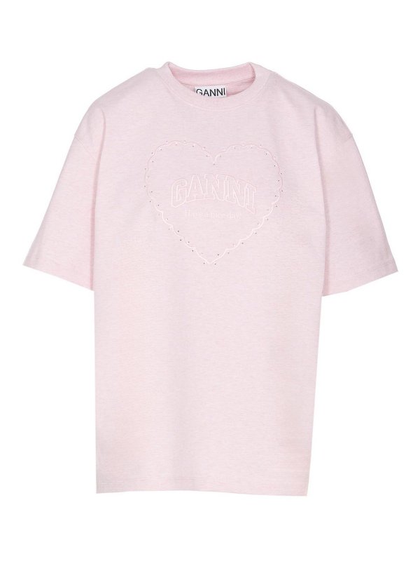 GANNI: t-shirts - Heavy T-Shirt