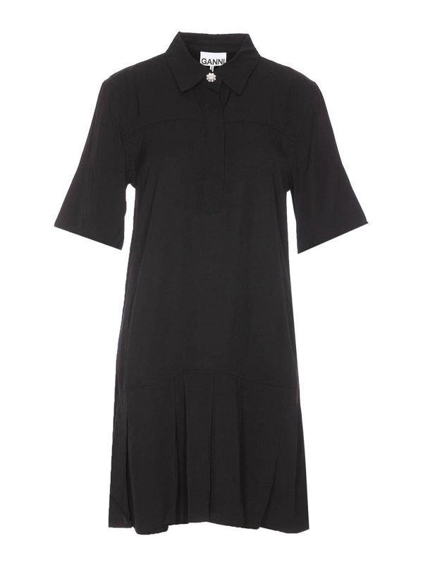GANNI: ショートドレス - ショートドレス - 黒