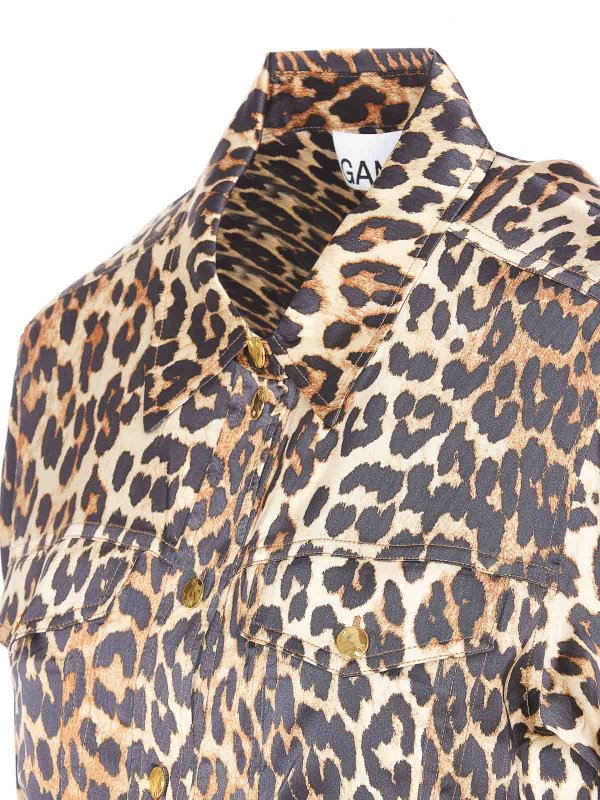 The Best Shops GANNI: shirts - Printed Leopard Shirt