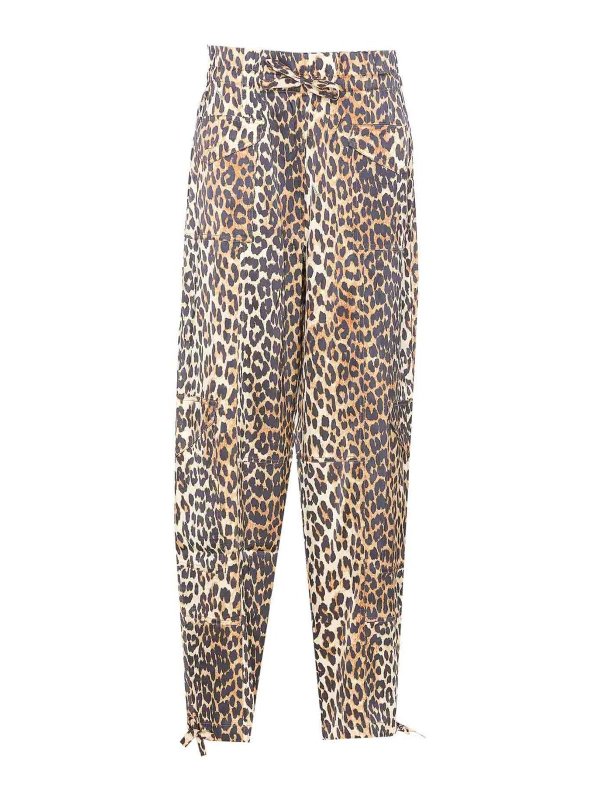 GANNI: Trousers Shorts - Leopard Print Pants