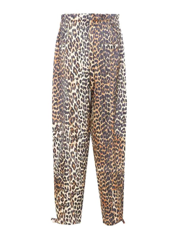 GANNI: Trousers Shorts online - Leopard Print Pants