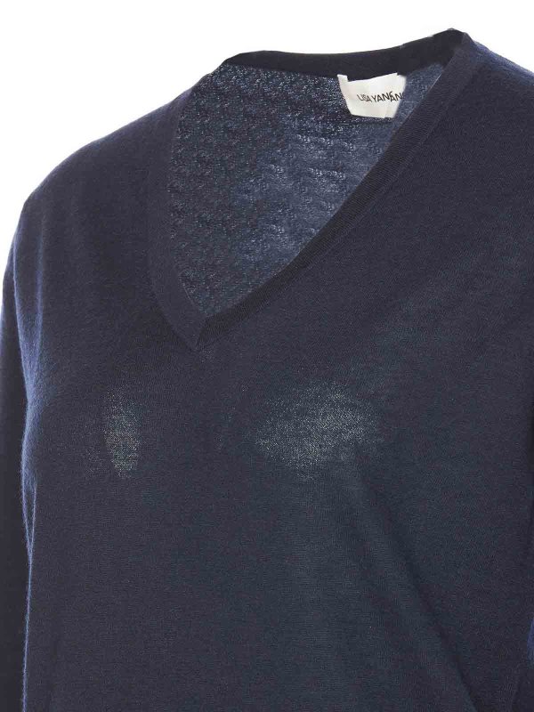 The Best Shops LISA YANG: Suéteres con cuello pico - Suéter Cuello Redondo - Azul