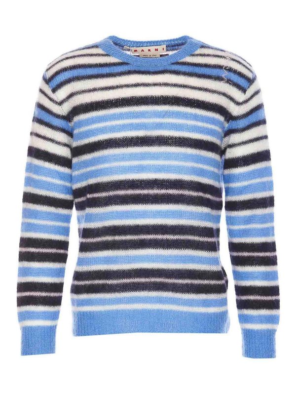 Marni: Pull col rond - Pull Col Rond - Bleu
