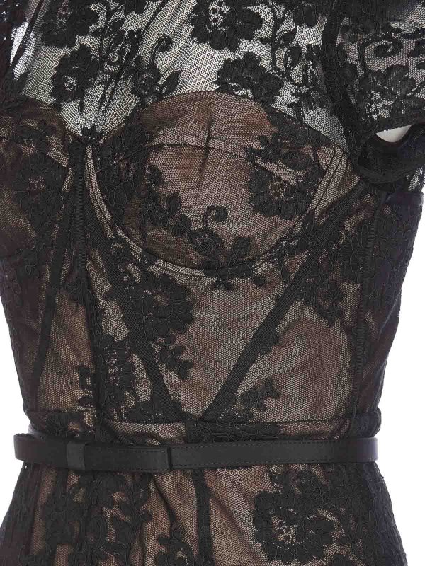 The Best Shops Self Portrait: abiti al ginocchio - Vestito  midi bustier in pizzo