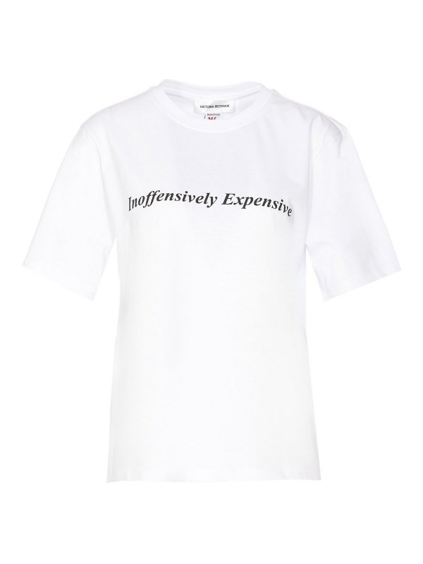 VICTORIA BECKHAM: t-shirts - Inoffensively Expensive Slogan T-Shirt