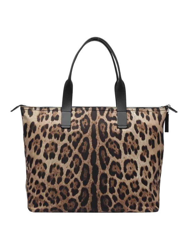 The Best Shops DOLCE & GABBANA: cross body bags - Logo Leopard Shopping Bag