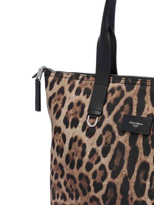 Logo Leopard Shopping Bag shop online: DOLCE & GABBANA