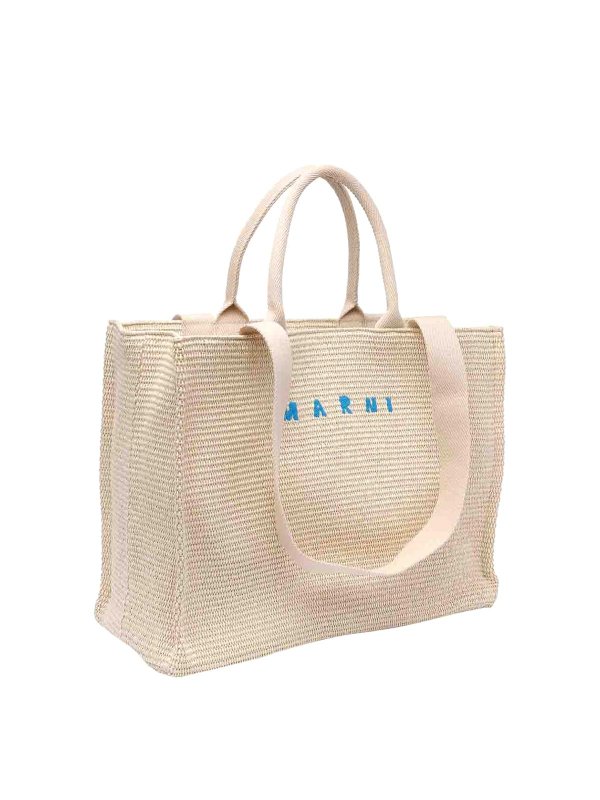 Marni: cross body bags online - Fabric Rafia Effect Shopping Bag