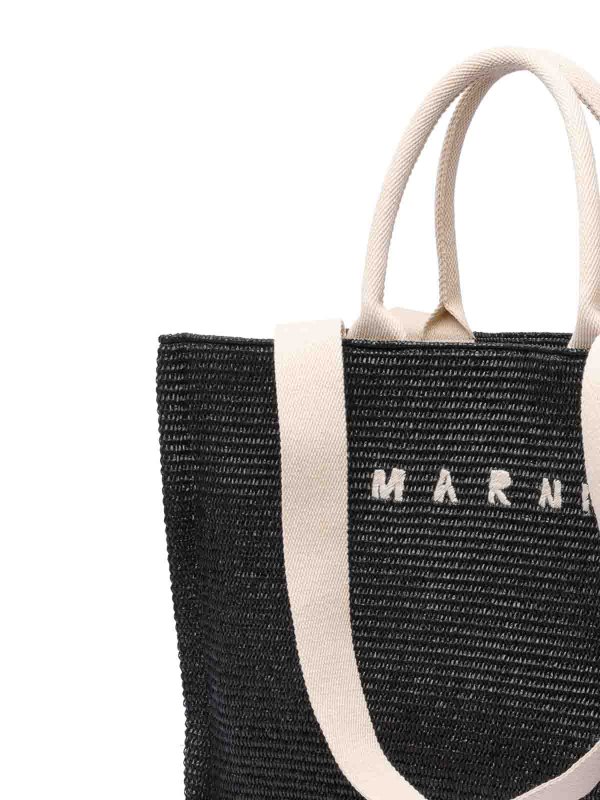 Fabric Rafia Effect Shopping Bag shop online: Marni