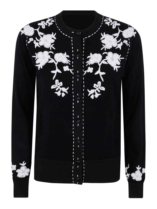 BLUGIRL: boat necks - Maglia Twin-Set Flower Embroidered