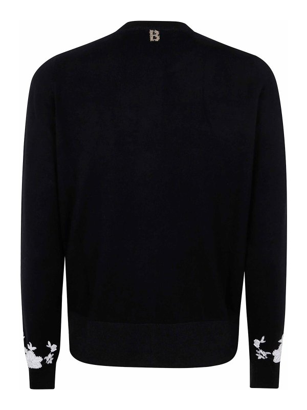 BLUGIRL: boat necks online - Maglia Twin-Set Flower Embroidered