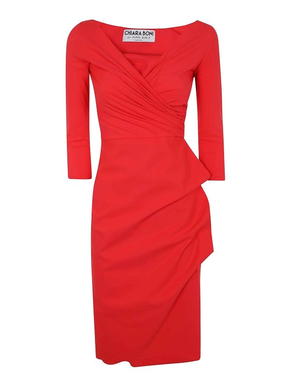 CHIARA BONI LA PETITE ROBE: ニーレングスドレス - 膝丈ドレス - 赤