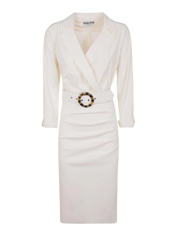CHIARA BONI LA PETITE ROBE: ニーレングスドレス - 膝丈ドレス - 白
