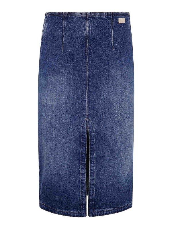 ELISABETTA FRANCHI: Knee length skirts & Midi - Denim Midi Skirt