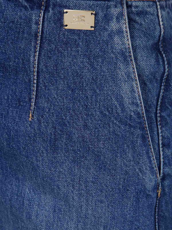 The Best Shops ELISABETTA FRANCHI: Knee length skirts & Midi - Denim Midi Skirt