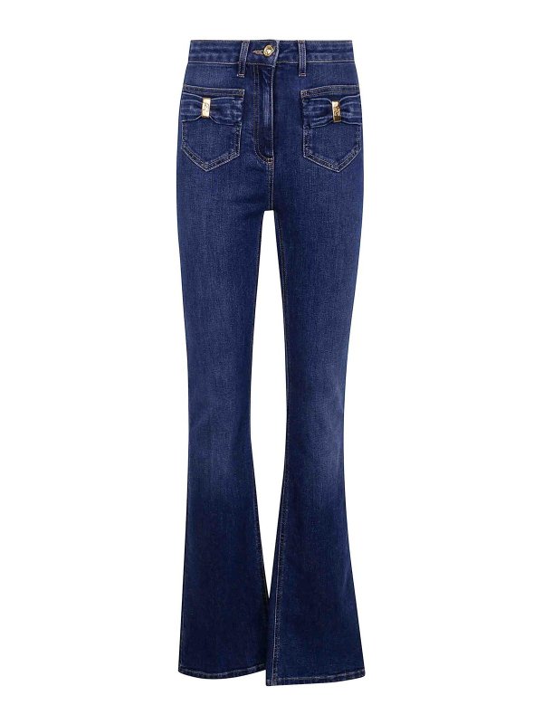 ELISABETTA FRANCHI: Jeans acampanados - Jeans Acampanados - Azul