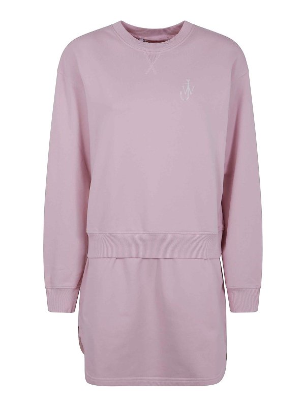 J.W. ANDERSON: abiti al ginocchio online - Abito in felpa a strati