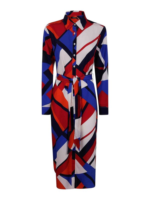 LAUREN RALPH LAUREN: マキシドレス - マキシドレス - ブルー