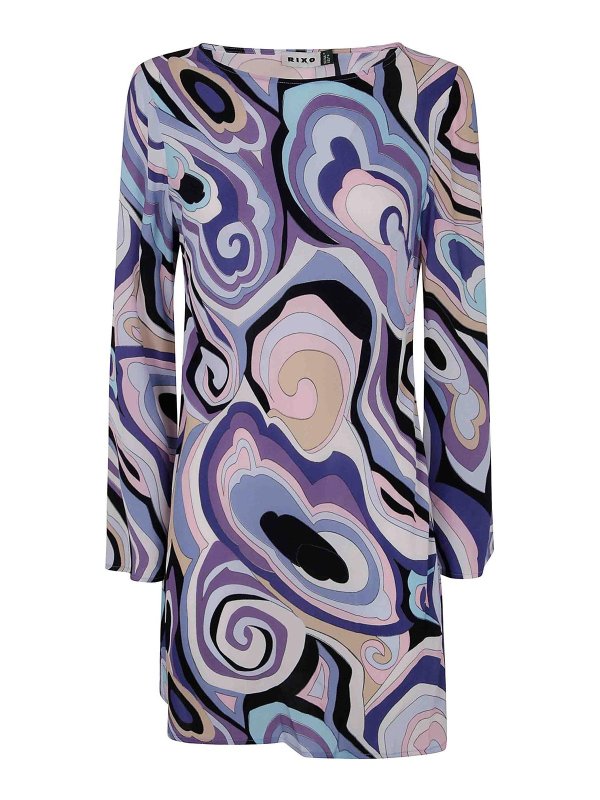 RIXO: knee length dresses - Ridley Mini Dress