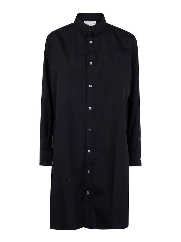 Sacai: knee length dresses online - Cotton Poplin Dress