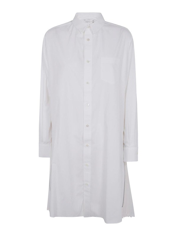 Sacai: ニーレングスドレス - 膝丈ドレス - 白